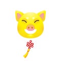 Illustration of kawaii pig, symbol of 2019 on the Chinese calendar.