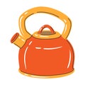 Illustration of kettle. Stylized kitchen and restaurant utensil.