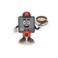 Illustration of keyboard control button as an asian chef Royalty Free Stock Photo