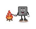 Illustration of keyboard control button burning a marshmallow Royalty Free Stock Photo