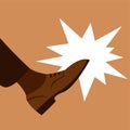 Illustration of a kick in a boot Royalty Free Stock Photo