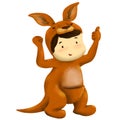 Joey boy, boy dresses in red kangaroo costume Royalty Free Stock Photo