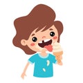 Illustration Of Kid With Ice Cream Royalty Free Stock Photo