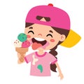 Illustration Of Kid With Ice Cream Royalty Free Stock Photo