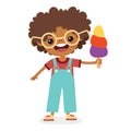 Illustration Of Kid With Ice Cream Royalty Free Stock Photo