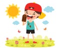 Illustration Of Kid With Ice Cream Royalty Free Stock Photo