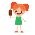 Illustration Of Kid With Ice Cream Royalty Free Stock Photo