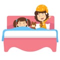 Illustration of kid sleeping and waking up Royalty Free Stock Photo