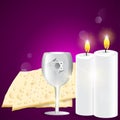 Illustration of kiddush cup with matzot. Royalty Free Stock Photo