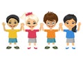 Illustration of kids holding hands Royalty Free Stock Photo
