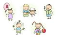 Illustration of Kids Playing with Ball Balloon Royalty Free Stock Photo