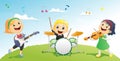 Illustration of kids playing music instrument Royalty Free Stock Photo