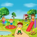 Kids playing outdoor in park Royalty Free Stock Photo