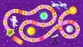 Illustration of kids science and space board game.