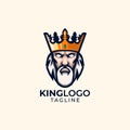 King head mascot cartoon vector logo template