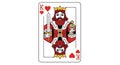 Illustration of the king of hearts playing card with crown and sword on a white background design element Royalty Free Stock Photo