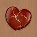 Illustration of kintsugi heart