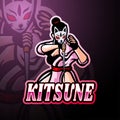 Kitsune esport logo mascot design