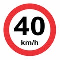 40 kmh speed limit