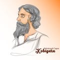 Kobiguru Rabindranath Tagore a well known poet, writer, playwright, composer, philosopher, social reformer and painter Royalty Free Stock Photo