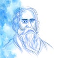 Kobiguru Rabindranath Tagore a well known poet, writer, playwright, composer, philosopher, social reformer and painter Royalty Free Stock Photo