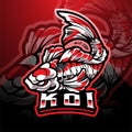 Koi fish esport mascot logo design Royalty Free Stock Photo