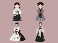 Illustration of Korean Hanbok