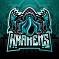 Kraken octopus esport mascot logo design