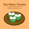 Illustration of Kue Talam Pandan or Indonesian Pandan Talam Cake made from coconut milk, rice flour, and tapioca flour vector