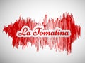 Illustration of La Tomatina festival in spain background