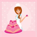 Illustration of lady baker