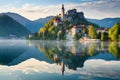 Lake Bled in Slovenia, Europe, Bled is a popular tourist destination in Slovenia