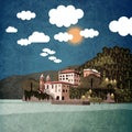 Illustration of Lake Como Italy