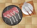 Illustration of lamb steak grilled