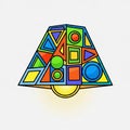 Illustration of a lamp crafted with stained glass, featuring a diverse array Royalty Free Stock Photo