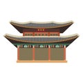 The illustration with landmark of The Gyeongbokgung Palace