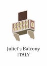 The illustration with landmark The Juliets Balcony Royalty Free Stock Photo