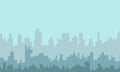 Landscape Modern City Skyline Illustration. Royalty Free Stock Photo