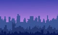 Landscape Modern City Skyline Illustration. Royalty Free Stock Photo