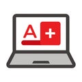 Online Accessibility Testing: Laptop with A and Plus Sign for Compliance