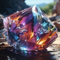 Colorful crystal. Large colorful crystal. Giant colorful crystal.
