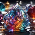 Colorful crystal. Large colorful crystal. Giant colorful crystal.