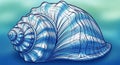 Illustration of a large conch shell with intricate line patterns, showcasing a blue Royalty Free Stock Photo