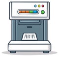 Illustration of large format printer with paper vector. Printing technology concept Royalty Free Stock Photo