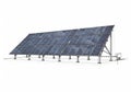 An illustration of a large, mounted solar panel array, featuring Royalty Free Stock Photo