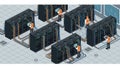 A group of working in a server room (ai generated) Royalty Free Stock Photo