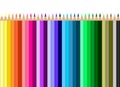 An illustration of a large set of long, sharpened and colored pencils Royalty Free Stock Photo