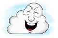 illustration of laughing cartoon cloud