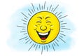 illustration of a laughing cartoon sun