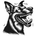 Illustration of a laughing dog on a white background. Vector generative ai. Royalty Free Stock Photo